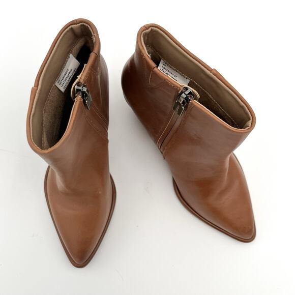 Blondo Emmalyn Waterproof 6M Brown Tan Leather Zip Ankle Boots Booties - Picture 9 of 13